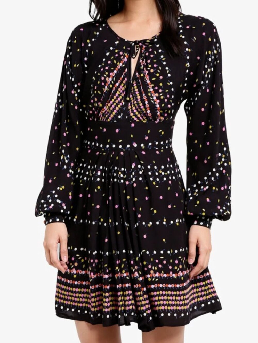 Free People Coryn Printed Long Sleeve Mini Dress - Woman's Size 0